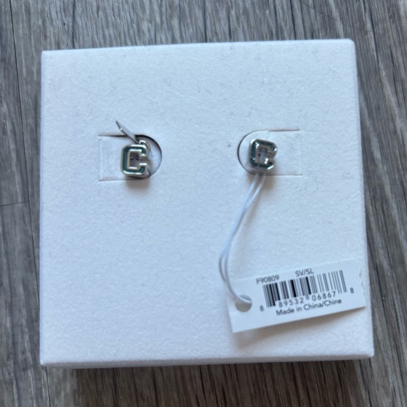 Coach Silver Initial C Earrings - Picture 2 of 4